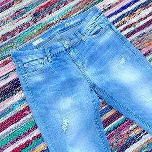 Gap 1969 Lt Blue Distressed Girlfriend Jeans-#1873